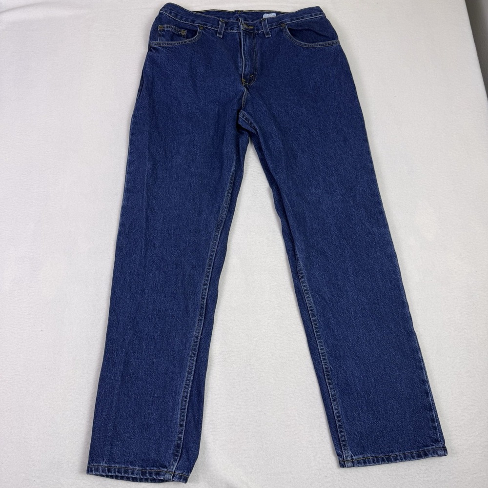 Vintage Backroad Blues Mens Jeans 34x32 Made‎ In USA Dark Wash Straight Leg 90s